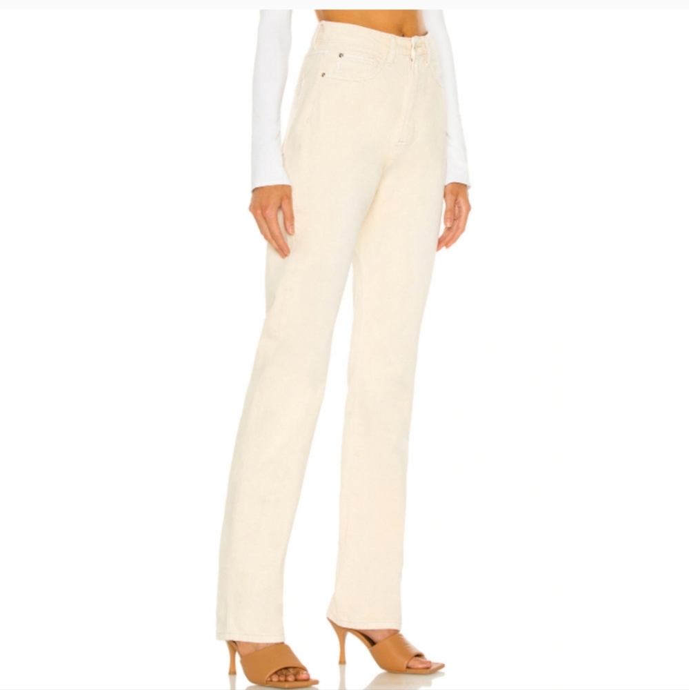 WeWoreWhat, The Icon Jean 26 Straight Leg High Waist Denim Womens Cream N…